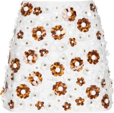Dsquared2 Floral Appliqué Skirt in Floral (white) - Lyst