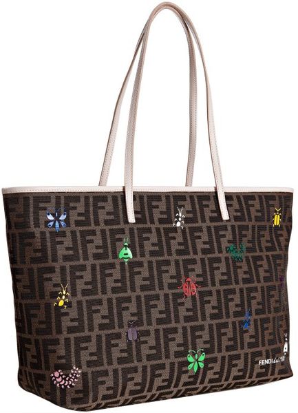 fendi zucca roll tote bag