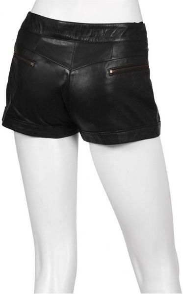 Chick With Guns Chick with Guns Fanni Leather Shorts in Black in Black - Lyst