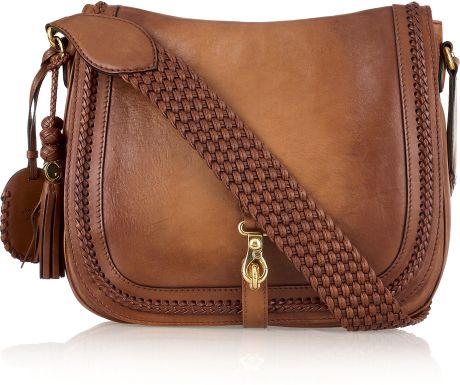 Gucci Leather Messenger Bag in Brown | Lyst