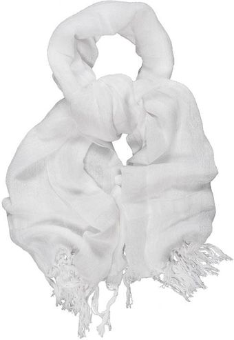  Metallic Hand Knotted Fringe Scarf With Silver Lurex 