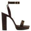Stella Mccartney Cork Heel Sandal in Brown (chocolate) - Lyst