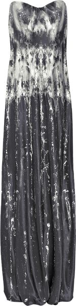 Alexander McQueen Printed Silk-crepe Gown - Lyst