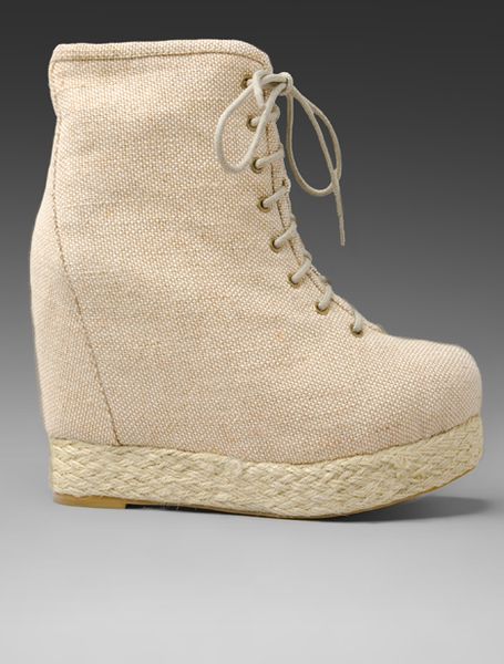 ... Throwdown Canvas Wedge with Rope in Natural in Beige (natural) | Lyst