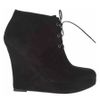 Opening Ceremony Stefania Suede Black Wedge Ankle Boot in Black