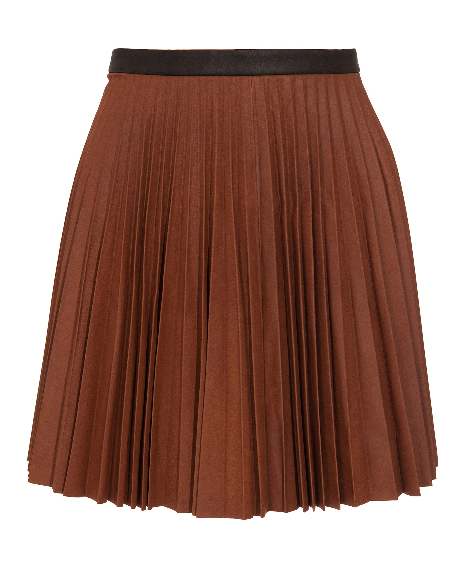 A.l.c. Leather Pleated Skirt in Brown Lyst