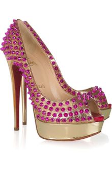Christian Louboutin Lady Peep Spikes 150 Leather Pumps - Lyst