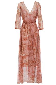 Hermione De Paula Rose Printed Silk Chiffon Dress - Lyst