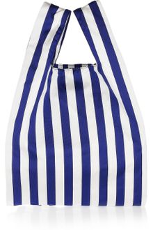 Jil Sander Market Striped Silk-twill Bag - Lyst