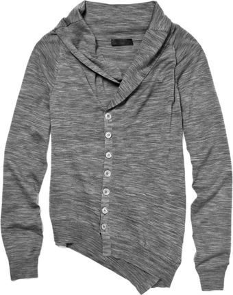 Alexander McQueen Asymetric Wool Cardigan - Lyst