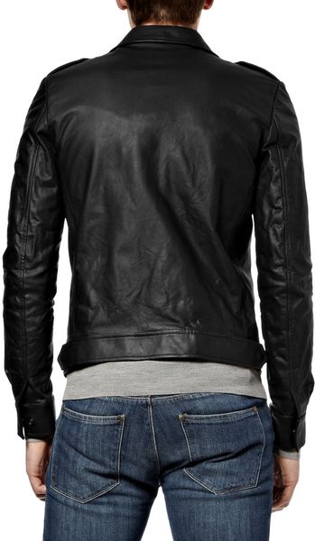 Balmain Leather Flight Jacket in Black for Men | Lyst
