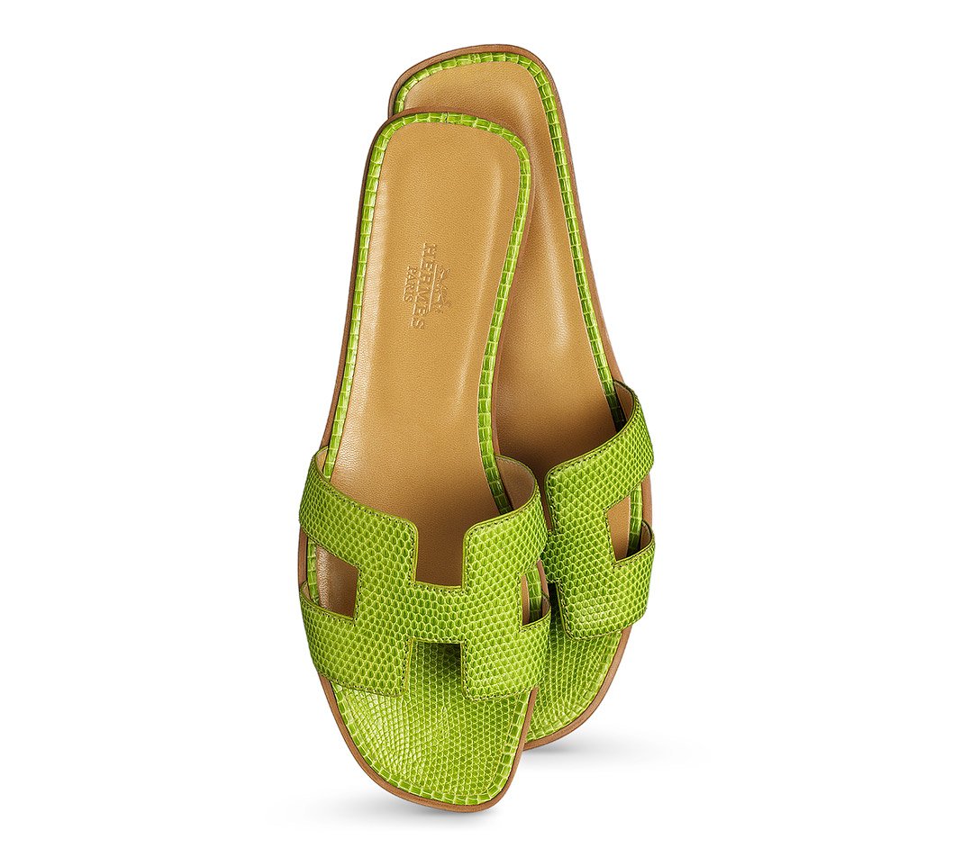 hermes oran sandals green