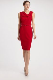 Carolina Herrera Asymmetric Wool Crepe Dress - Lyst