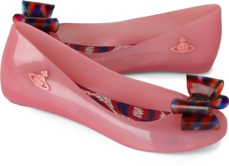 Melissa + Vivienne Westwood Vivienne Westwood Anglomania For Melissa Ultra Girl Ribbon Bow Flat Shoes in Pink - Lyst
