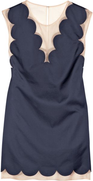 3.1 Phillip Lim Scalloped Crepe Mini Dress - Lyst