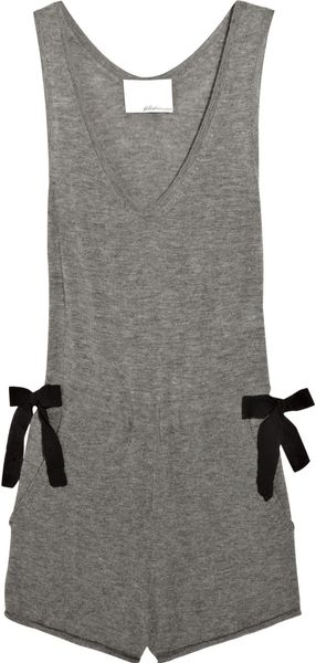 3.1 Phillip Lim Bowdetail Cashmere Playsuit in Gray - Lyst
