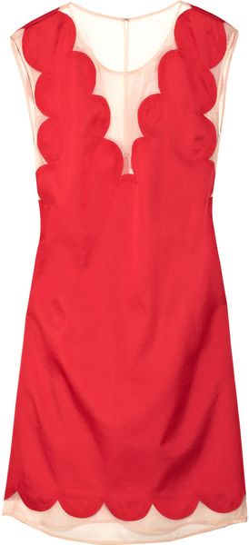 3.1 Phillip Lim Scalloped Crepe Mini Dress - Lyst