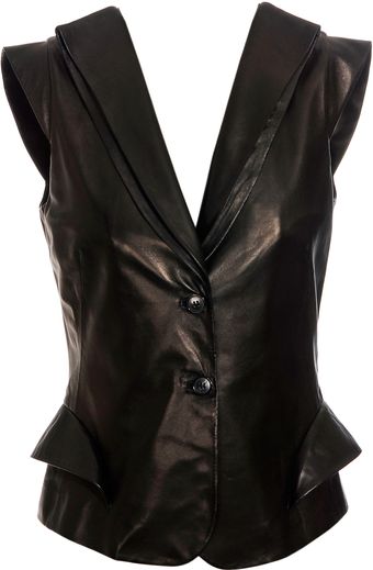 Alexander McQueen Sleeveless Leather Jacket - Lyst