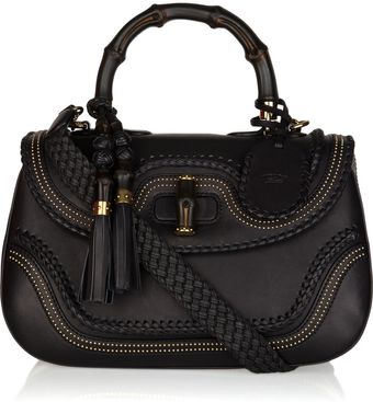 Gucci New Bamboo Stud-embellished Leather Tote - Lyst