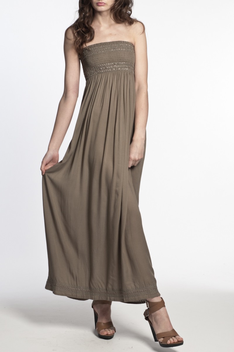 Cool Change Pull On Maxi Dress in Taupe in Brown (taupe) Lyst