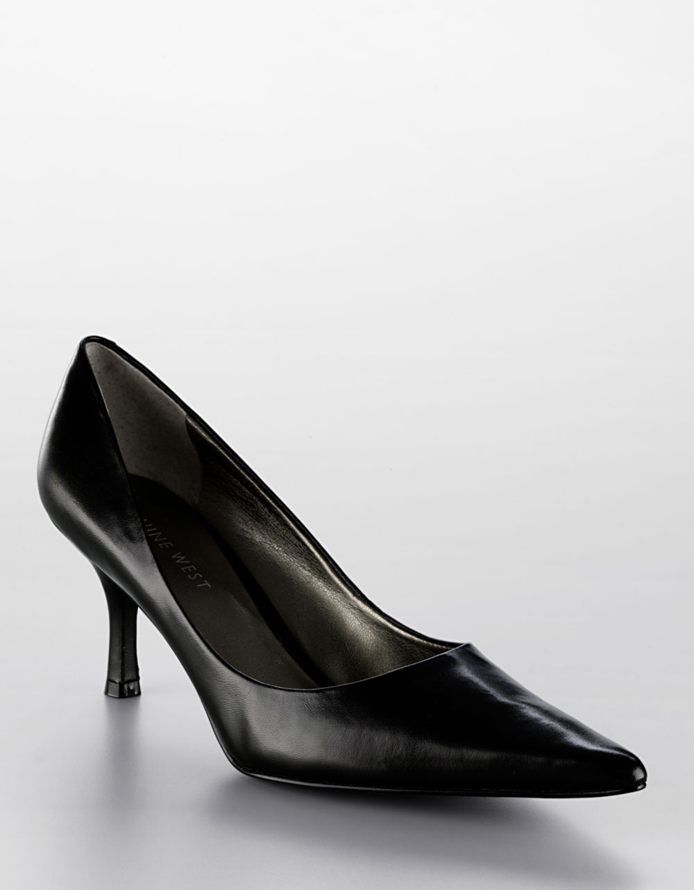 nine west leather & lucite pointed toe pump