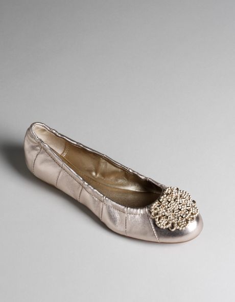 gold lace flats