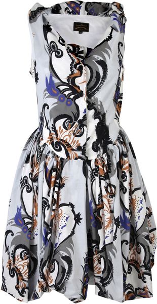 Vivienne Westwood Anglomania White Printed Sleeveless Dress - Lyst