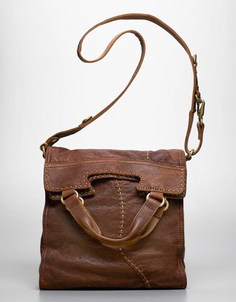 Lucky Brand Abbey Road Leather Cross-Body Bag in Brown (Bourbon)