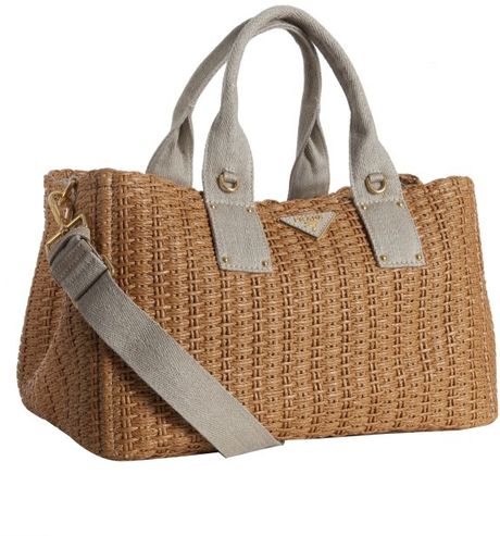 prada straw beach tote