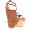 Alexander Mcqueen Appliquéd Wedge Sandal in Brown (tan) - Lyst