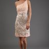 Sue Wong One Shoulder Short Dress in Blush  in Pink (blush) - Lyst
