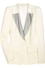 Chloé Crystal-lapel Twill Jacket