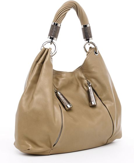 Michael Kors Tonne Leather Hobo, Hemp in Beige - Lyst