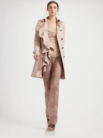 Valentino Ruffled Trenchcoat - Lyst
