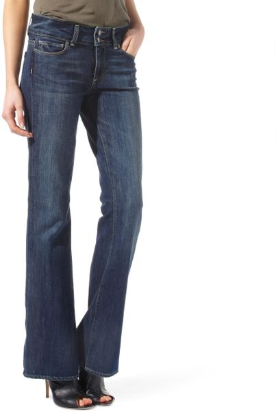 Paige Hidden Heels Boot Cut Jeans in Blue (denim) | Lyst