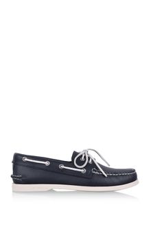 Sperry Top-sider Navy Leather Deck Shoe - Lyst