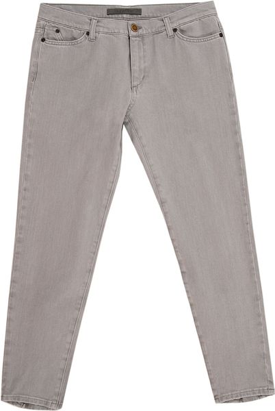 Superfine Skinny Denim Jeans with Ankle Zips in Gray (grey) - Lyst
