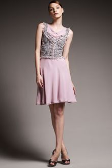 Zac Posen Tweed and Chiffon Vest Dress - Lyst