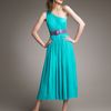 Alice + Olivia Belted Oneshoulder Dress in Blue (teal) - Lyst