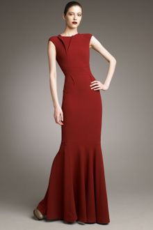 Roland Mouret Copperfield Fold-neck Trumpet Gown - Lyst