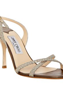 Jimmy Choo Champagne Glitter India Sandals - Lyst