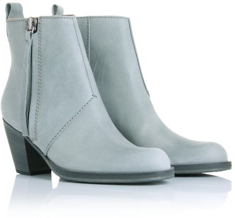 Acne Pistol Short Booties in Blue (denim) - Lyst