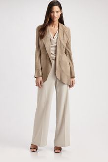 St. John Wide-leg Crepe Marocain Pants - Lyst