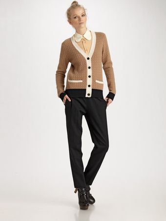 See By Chloé Striped Cable-knit Cardigan - Lyst