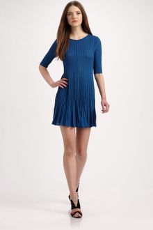 Fendi Pleated Rib-knit Dress - Lyst