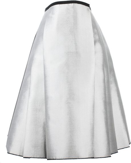 Silver Silk Skirt 38