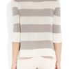 J.crew Fara Striped Silk and Linenblend Sweater in Gray (graphite) - Lyst