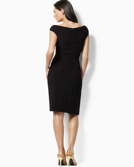 Lauren By Ralph Lauren Sharice Cocktail Dress with Shirred Bodice in ...