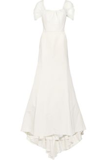 Lela Rose Tulle-sleeved Cotton and Silk-blend Gown - Lyst