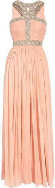 Rachel Gilbert Samara Embellished Silk-chiffon Gown - Lyst